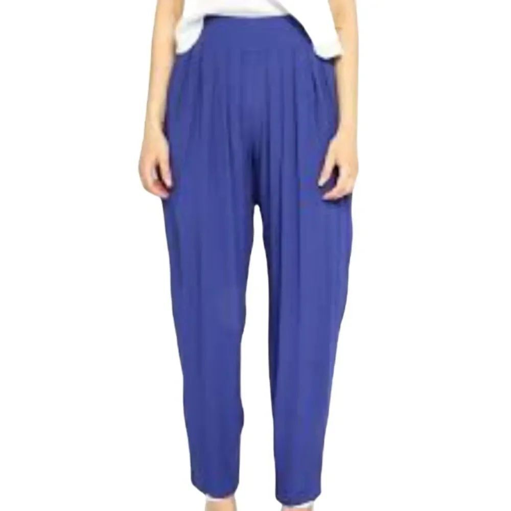 NEW Olivaceous Blue Pleated Cropped Pants with Pockets in Size Small